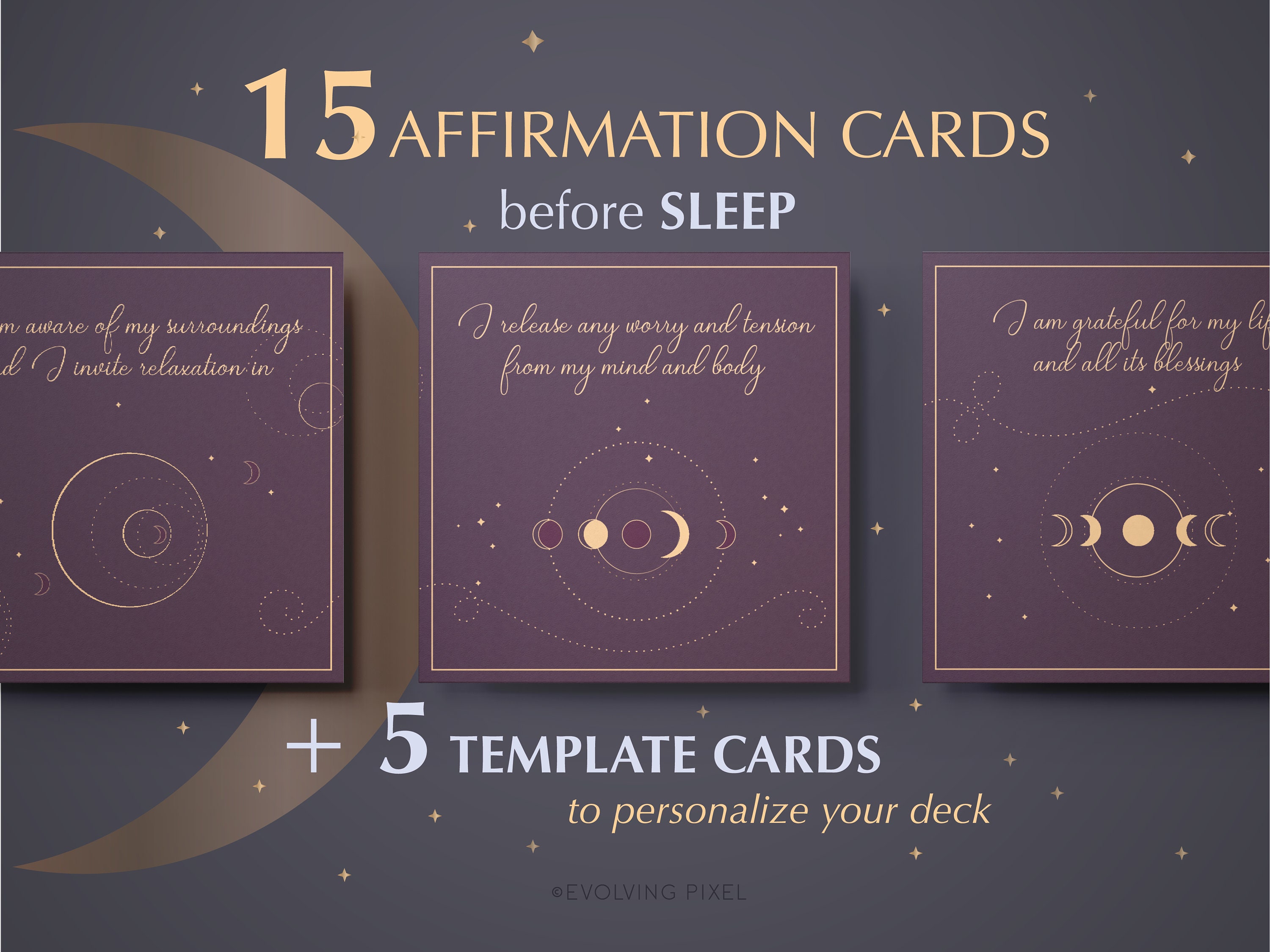 Night Rituals Affirmations | Bedtime Affirmations Cards | Positive Affirmations for Sleep |  Printable Affirmation Cards