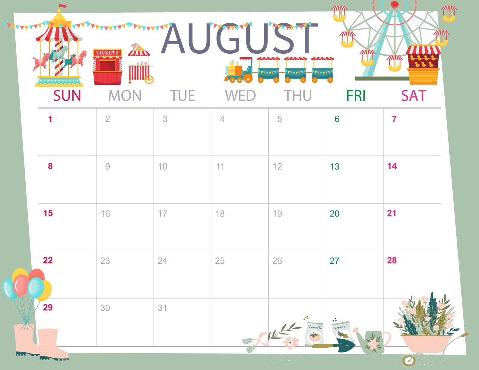 Printable Kids Calendar Printable August 2021 Calendar | Etsy