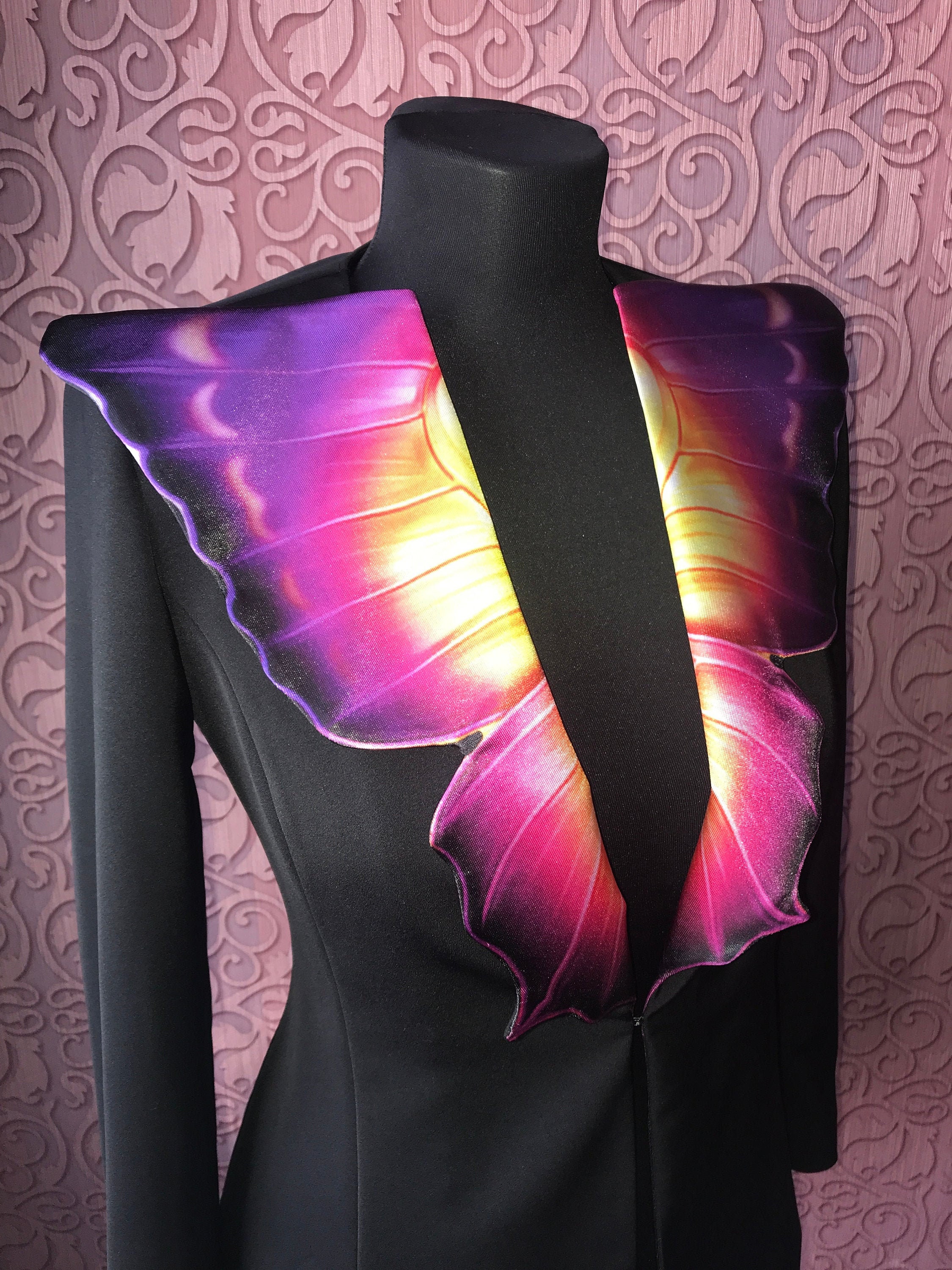 Jacket black Butterfly Etsy