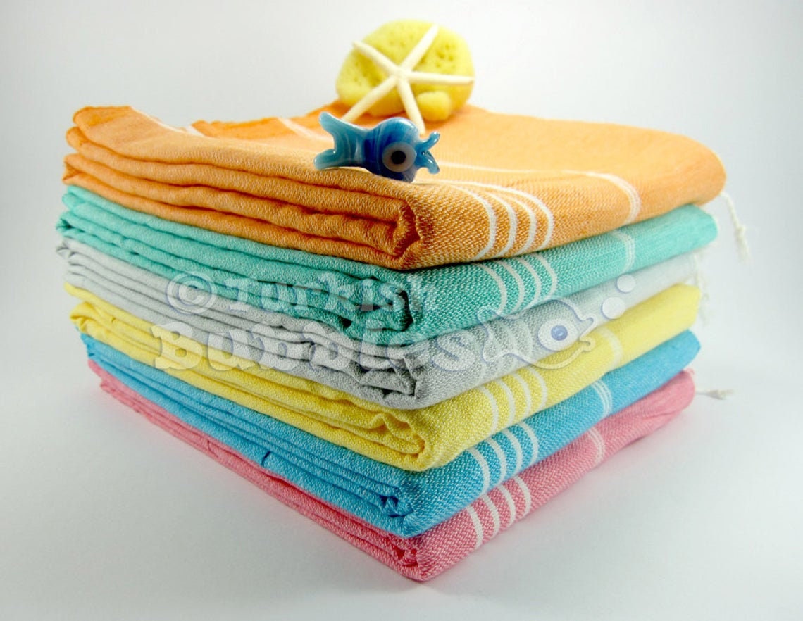 SALE Beach Towel Towel Set of 6 Cotton Turkish Towels Etsy UK