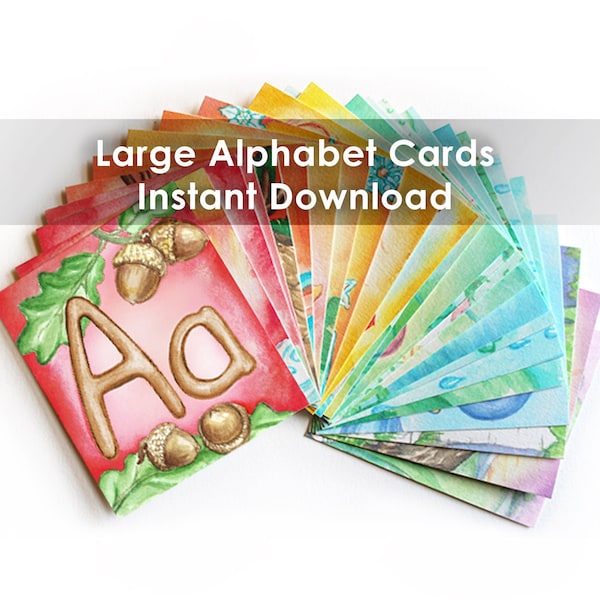 Alphabet Cards / Waldorf, Montessori / homeschool / classroom / instant download