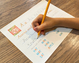 Reading & Writing Practice Pages / Alphabet / Waldorf / Penmanship / Printable