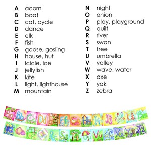 Alphabet Cards / Waldorf, Montessori / homeschool / classroom / instant download image 4