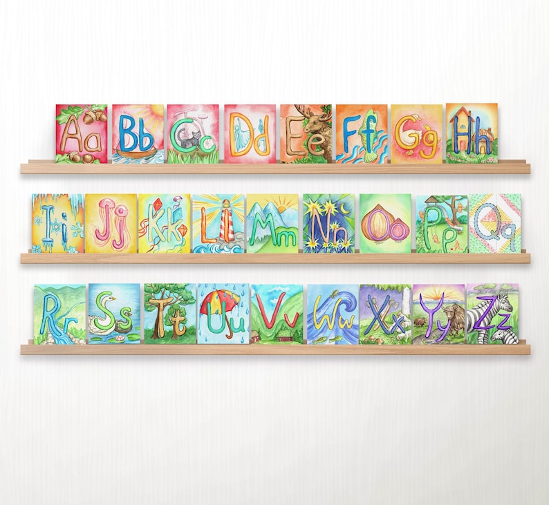 Alphabet Cards / Waldorf, Montessori / homeschool / classroom / instant download image 2