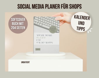 Social media planner for online shops - softcover book with 204 pages - undated, with post ideas and tips