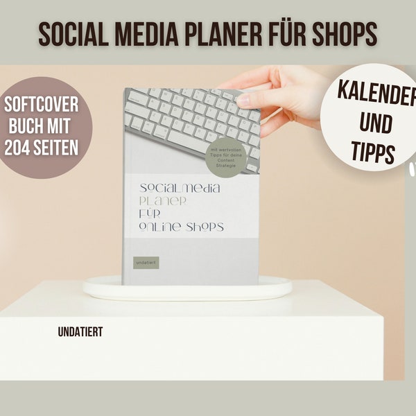 Social Media Planer für Online Shops - Softcover Buch mit 204 Seiten - undatiert, mit Post-Ideen und Tipps