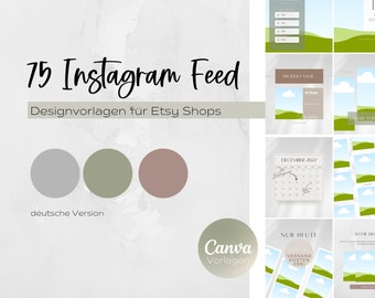 Etsy Verkäufer Instagram Post Templates mit Canva - Social Media für Handmade Shops - Inkl. Videotraining