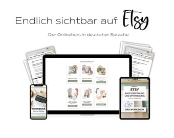 Etsy online course in German - finally visible on Etsy - including workbook and all future updates