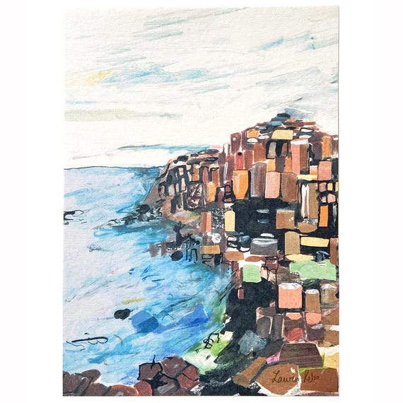 Giant's Causeway Illustration Print: Northern Ireland Coastal Art