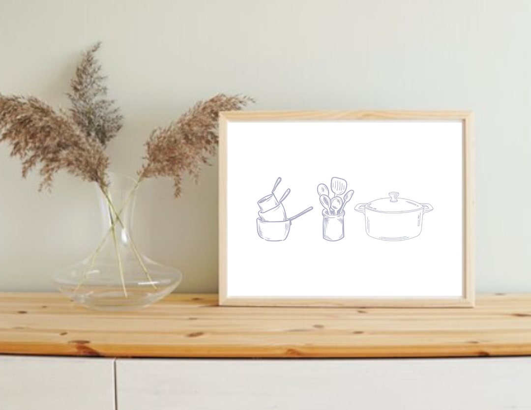 artsy kitchen print, food recipe print, print... Kitchenware Digital Download Art Print Kitchen Pantry Mudroom Room DIY ...