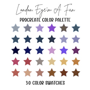 Procreate Color Palette - Colors for Digital Art - Color Palette for iPad - London Eye&#39;m A Fan - Landscape Color Palette