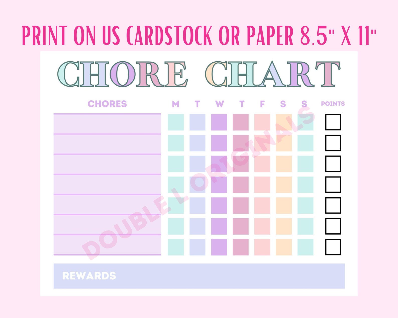 Chore Task Graph Printable Chore Chart for Kids - Editable Responsibility Chart - Daily ...