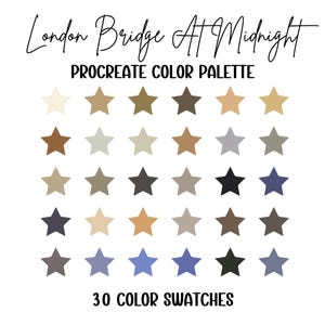 Procreate Color Palette - Colors for Digital Art - Color Palette for iPad - London Bridge At Midnight - Landscape Color Palette