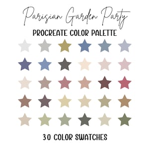 Procreate Color Palette - Colors for Digital Art - Cute Color Palette for iPad - Parisian Garden Party - Landscape Color Palette