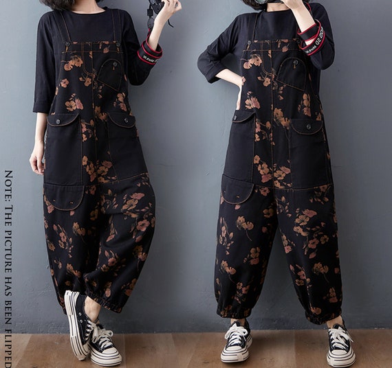 Loose Jeans Jumpsuit Oversized Baggy Ladies Pants With Big