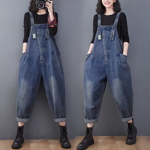 Linen Dungarees Women, Harem Linen Jumpsuit, Plus Size Overalls