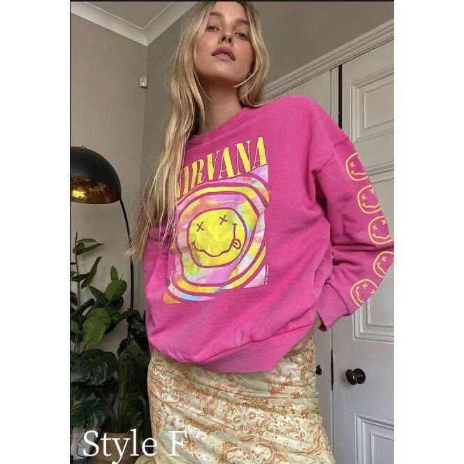 Smile Face Nirvana Sweatshirt Pink Nirvana Crewneck - Etsy
