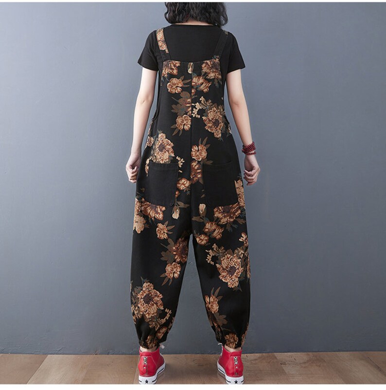 Printed Overalls Woman Plus Size Overalls Baggy Overalls Etsy