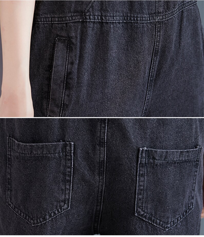 Black Overalls Woman Plus Size Overalls Baggy Overalls Etsy