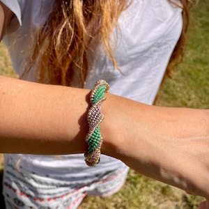 Spiral Herringbone Beaded Rope Bracelet Tutorial PDF