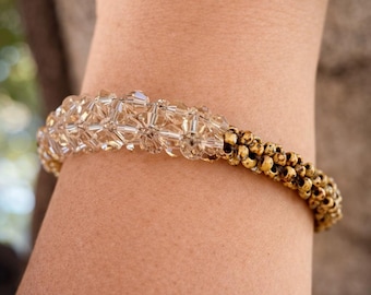 Beaded Cubic Craw Right Angel Weave Bracelet Tutorial