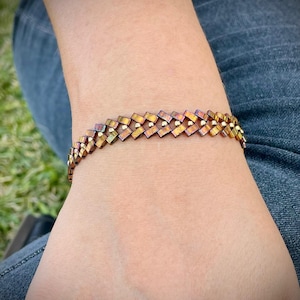 Triangular Half Tila Bracelet Tutorial