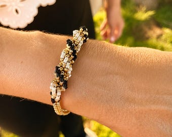 Double Spiral Herringbone Bracelet/ Necklace tutorial