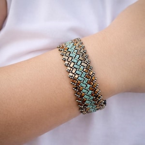 Half Tila Beaded Bracelet Pattern Tutorial Beadwork