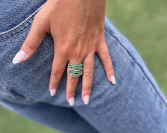 Peyote Streifen Perlen Ring Tutorial