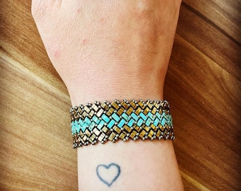Half Tila Beaded Bracelet Pattern Tutorial Beadwork