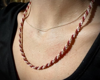 Seed Bead Twisted Herringbone Rope Necklace Tutorial PDF – Beginner Bead Weaving