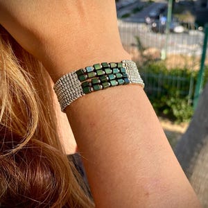 Beaded Flat Herringbone Bracelet Tutorial
