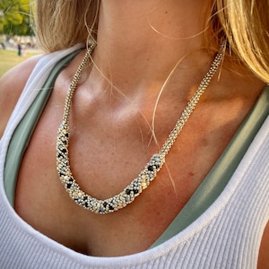 Beaded Tubular Peyote Netting Necklace Pattern Tutorial