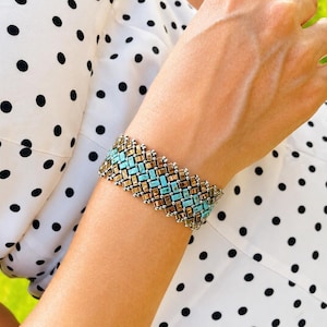 Half Tila Beaded Bracelet Pattern Tutorial Beadwork