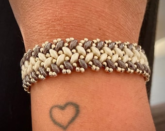 SuperDuo/Half Tila Beaded Bracelet Tutorial/Pattern