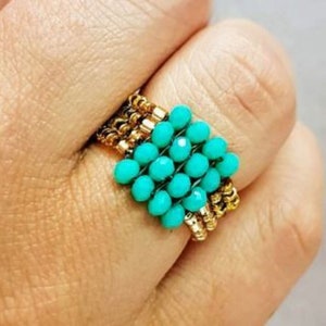 Tutorial de anillo de espiga plana con cuentas