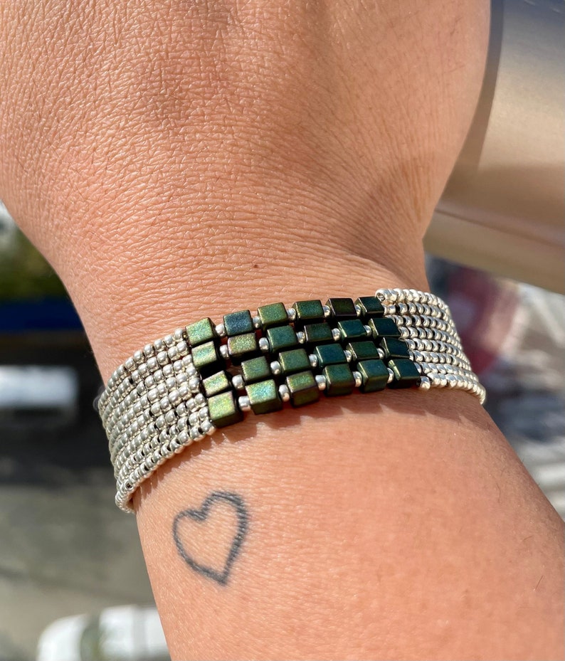 Beaded Herringbone Bracelet Tutorial Etsy