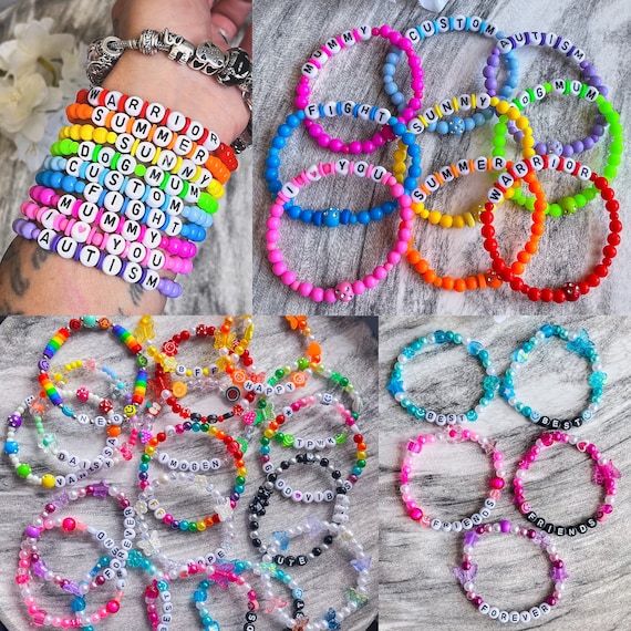 Personalised Beaded Name Bracelet / Y2K Funky Friendship Bracelet