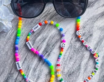 Personalized Beaded Eyeglass Chain: Funky Y2K Sunglasses Strap