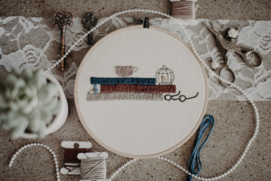 Vintage Books Embroidery PDF pattern and guide Etsy