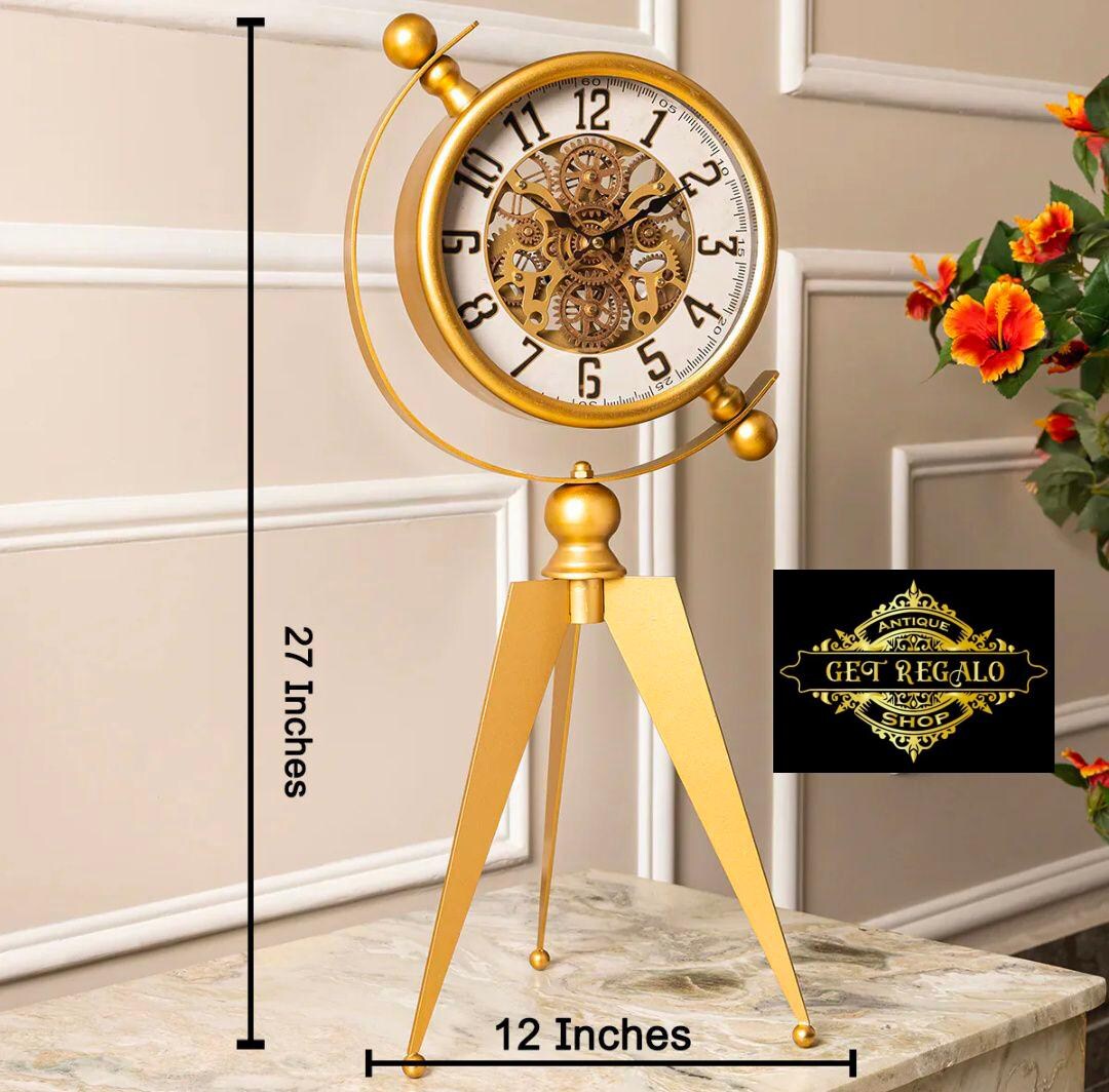 Steel Table Clock With Moving Gear Mechanism - 27 Inches - Etsy