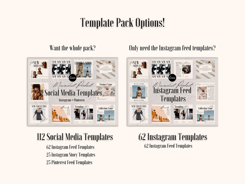 62 Instagram Templates Canva Product Based Business Social - Etsy
