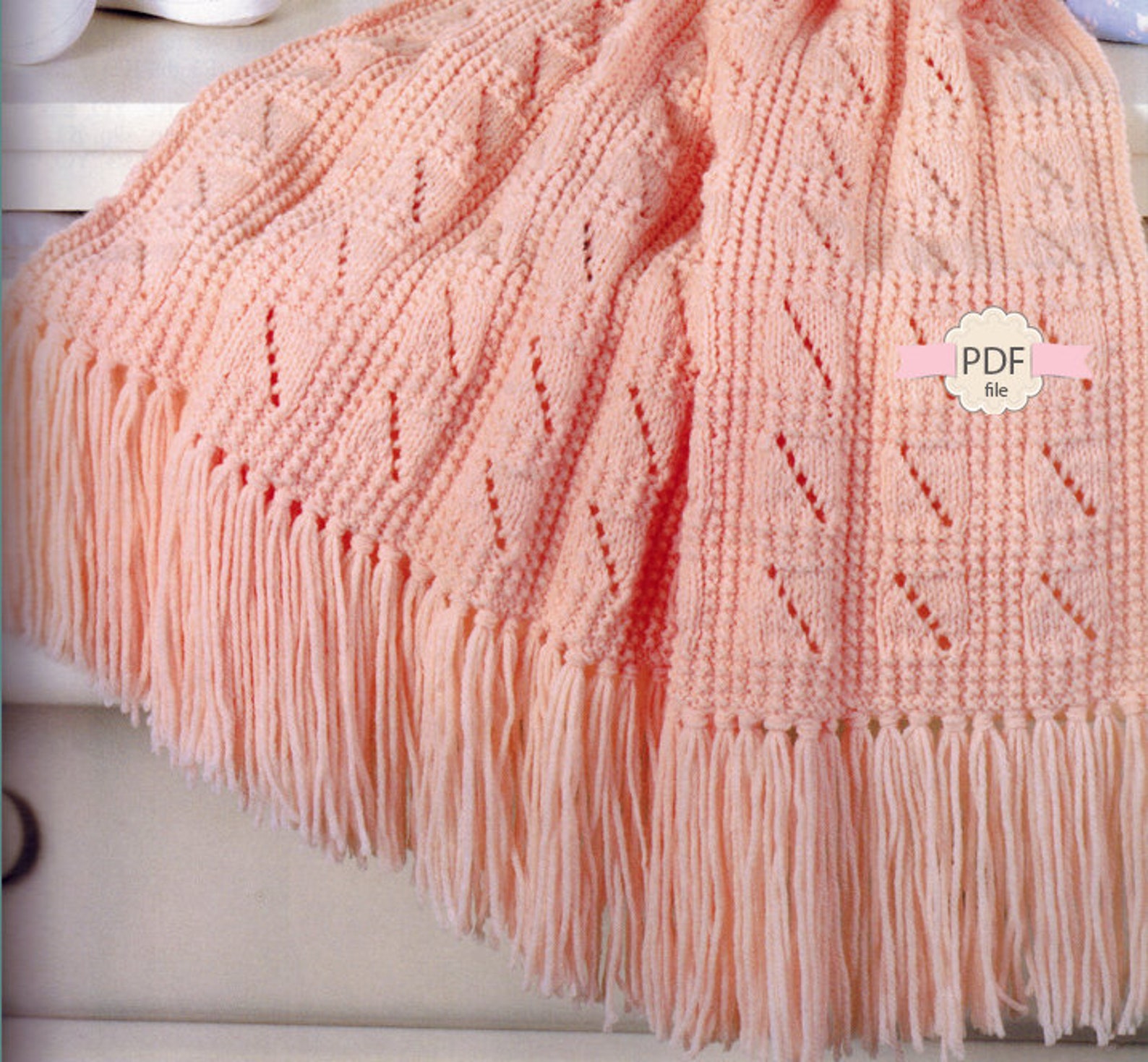 Fringe Blanket Knitting Pattern Baby Blanket Instant Etsy Singapore