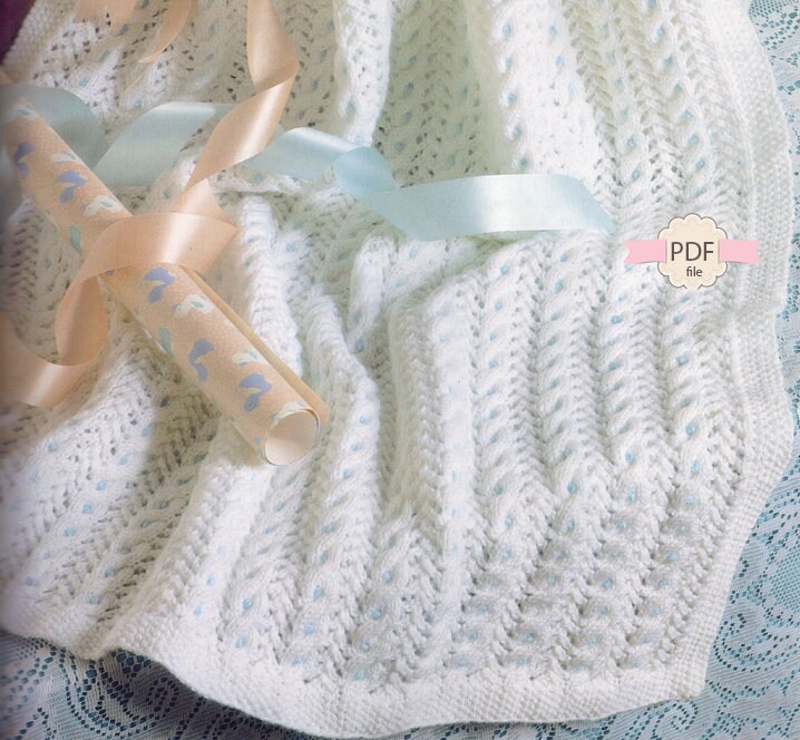 Christening Blanket Knitting Pattern White Blanket Babies Etsy Ireland