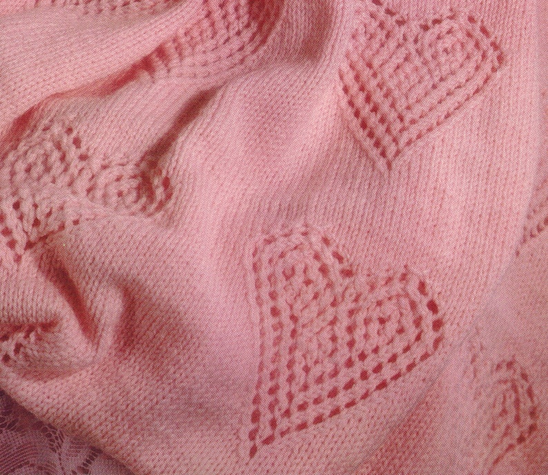 Heart Blanket Knitting Pattern Simple Knit Pattern Baby Etsy