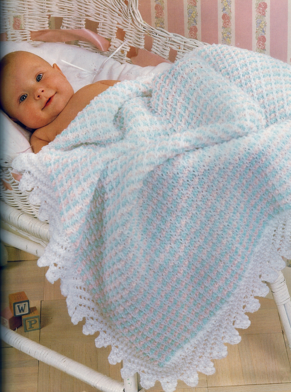 Pram Baby Blanket Knitting Pattern Child Afghan Instant Etsy