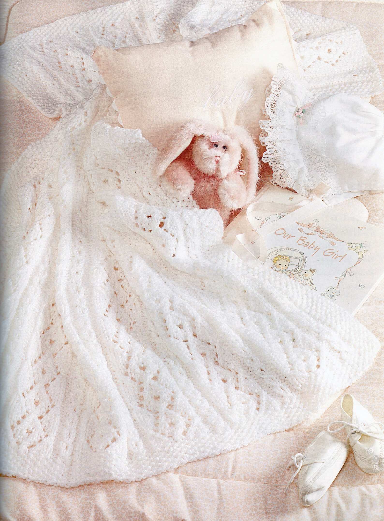 White Blanket Knitting Pattern Baby Christening Blanket Etsy UK