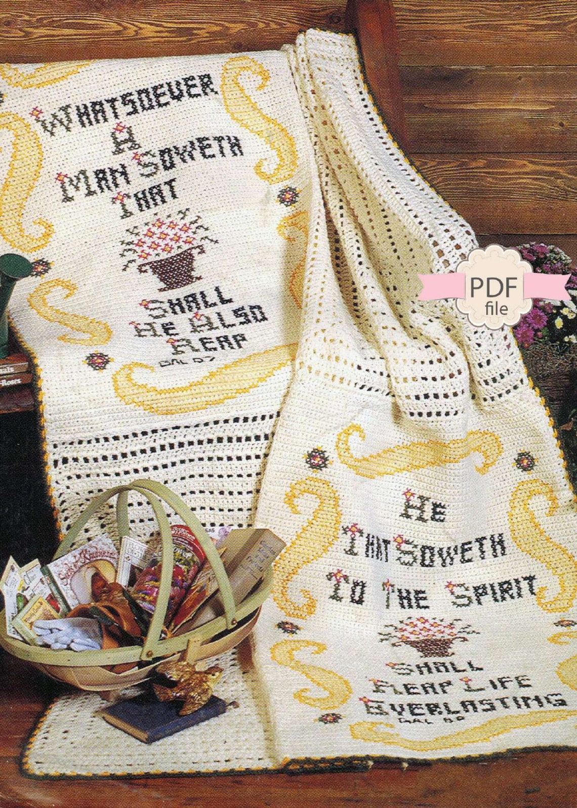 Religious Crochet P atterns Prayer Spread Tablecloth Etsy