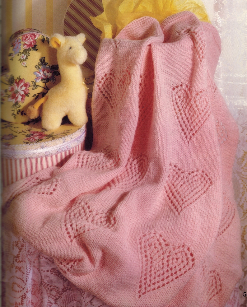Heart Blanket Knitting Pattern Simple Knit Pattern Baby Etsy