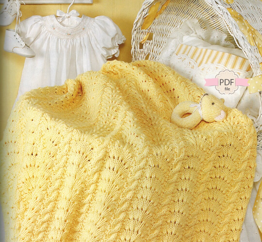 Baby Blanket Knitting Pattern Instant Download, Afghan Tutorial Digital